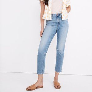Madewell High-Rise Slim Boyjean in Summit Wash
